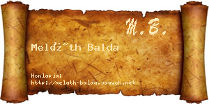 Meláth Balda névjegykártya